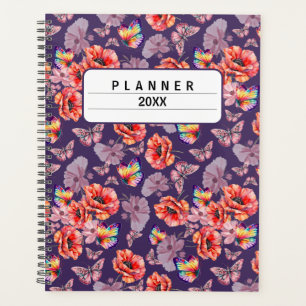 Schmetterlinge und Mohnblumen Planer
