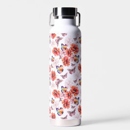 Schmetterlinge und Mohnblumen Trinkflasche