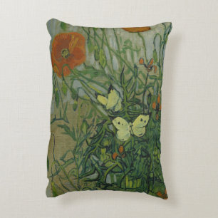 Schmetterlinge und Mohnblumen von Vincent van Gogh Dekokissen