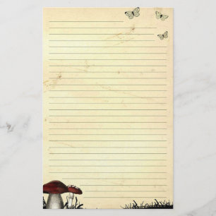 Schmetterlinge und Mushroom-Beton Alte Papiergesch Briefpapier