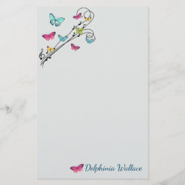 Schmetterlinge und Musik Briefpapier
