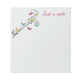 Schmetterlinge und Musik Notizblock