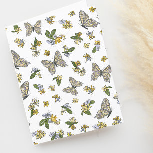 Schmetterlinge und Muster für Honeysuckle Dankeskarte