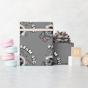 Schmetterlinge und Pilze Träumen Große positive In Geschenkpapier