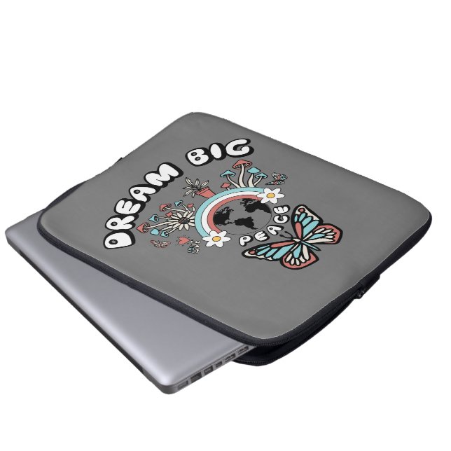 Schmetterlinge und Pilze Träumen Große positive In Laptopschutzhülle (Vorne Knopf)