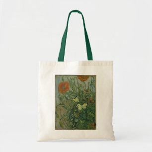 Schmetterlinge und Poppies von Vincent van Gogh Tragetasche