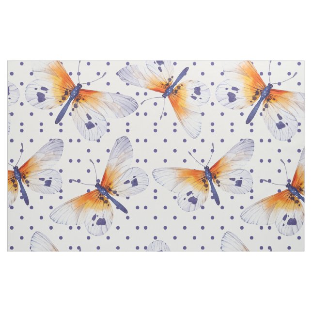 Schmetterlinge und Punkte Stoff (Fat Quarter (45,7 x 55,9 cm))