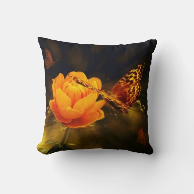 Schmetterlinge und Rose American Mojo Pillow Kissen (Vorderseite)