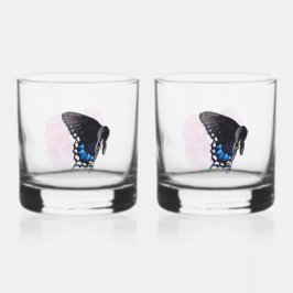Schmetterlinge und Rose Brille Whiskyglas