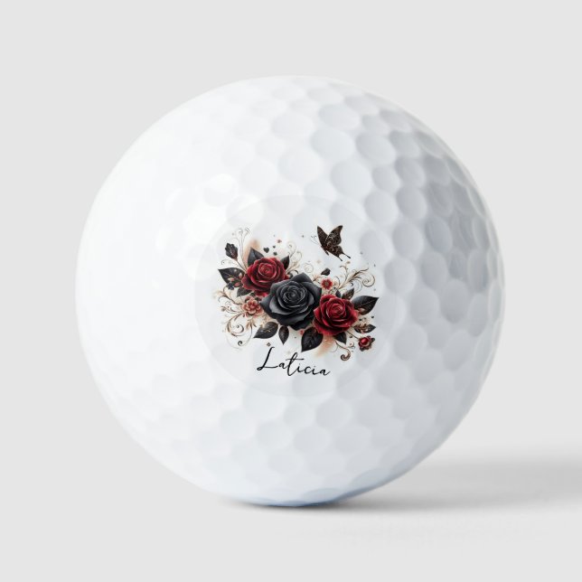 Schmetterlinge und Rose Golfball (Vorderseite)