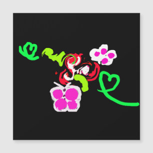 Schmetterlinge und Rosen Valentinstag Magnetkarte