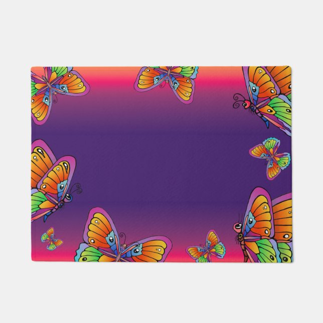 Schmetterlinge und Schmetterlinge Fußmatte (Vorderseite)