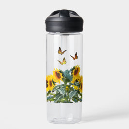 Schmetterlinge und Sonnenblumen Trinkflasche