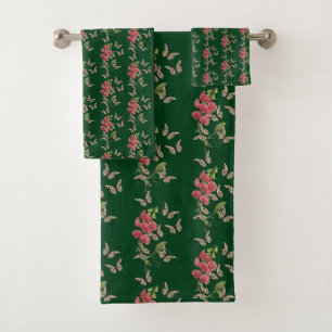 Schmetterlinge und süße Erbsen-Blume      Badhandtuch Set