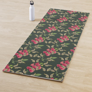 Schmetterlinge und süße Erbsen-Blume grün Yogamatte