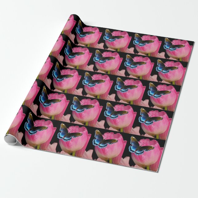Schmetterlinge und Tulips Geschenkpapier (Ungerollt)