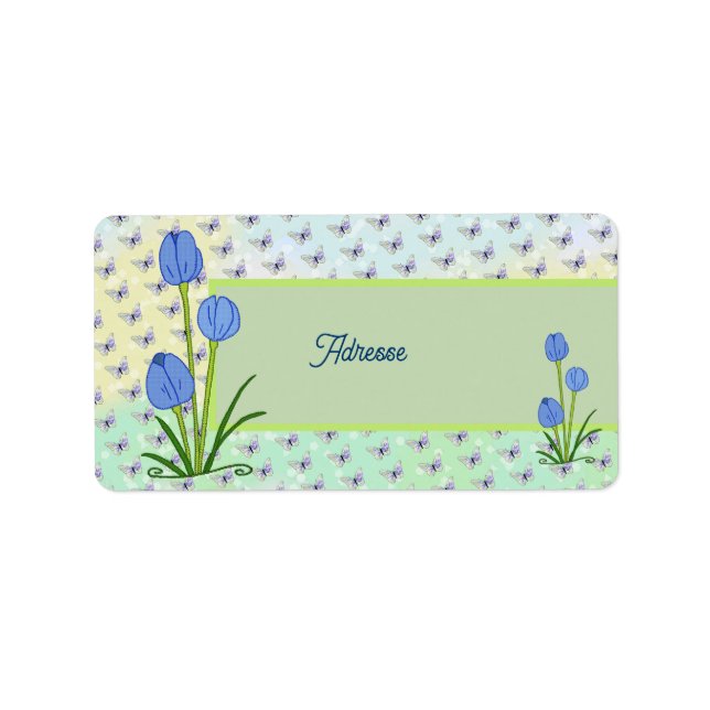 Schmetterlinge Vintag Adressaufkleber (Vorne)