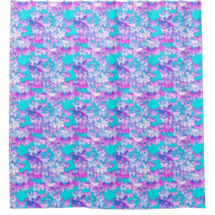 Schmetterlinge, violett und türkis duschvorhang