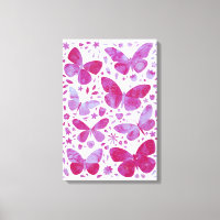 Schmetterlinge Wasserfarbe Magenta Pink Canvas Pri