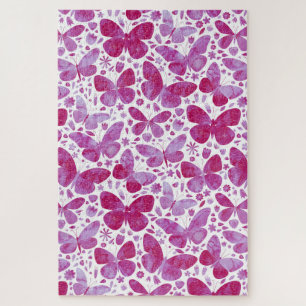 Schmetterlinge Wasserfarbe Magenta Rosa