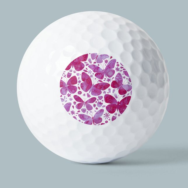 Schmetterlinge Wasserfarbe Magenta Rosa Golfball (Von Creator hochgeladen)