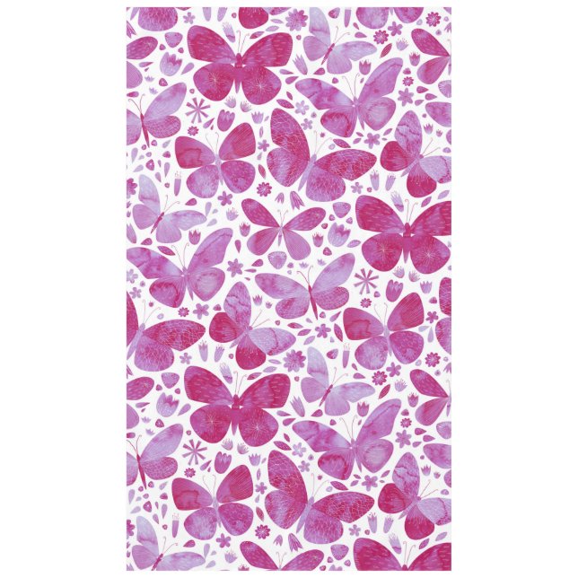 Schmetterlinge Wasserfarbe Magenta Rosa Tablette Tischdecke (Vorderseite)