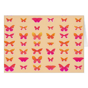 Schmetterlinge, weich orange, Korallenrosa, Gold