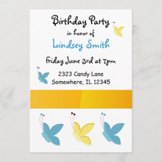 Schmetterlinge zum Geburtstag Einladung