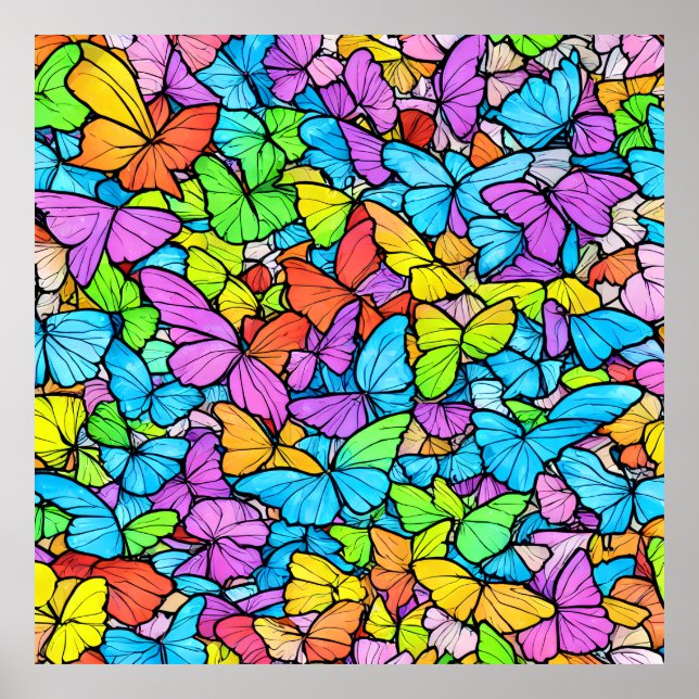 Schmetterlingposter Poster (Vorne)
