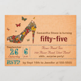 Schmetterlings-Absatz-55. Geburtstag laden ein Einladung