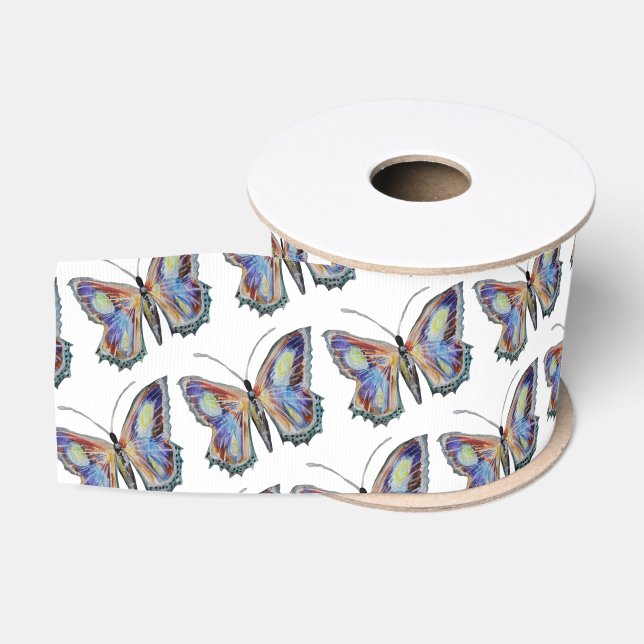 Schmetterlings-Aquarell Ripsband (Spule)