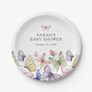 Schmetterlings-Baby-Party Pappteller