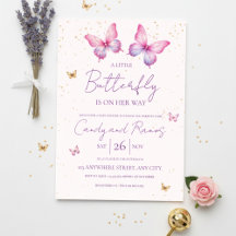 Schmetterlings-Baby-Shower-Einladung
