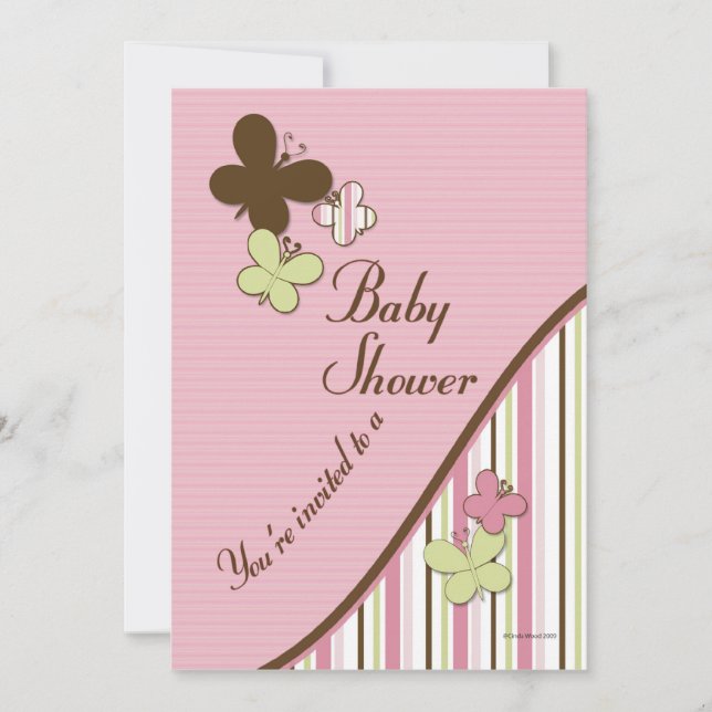 Schmetterlings-Babyparty-Einladungs-Schablone Einladung (Vorderseite)