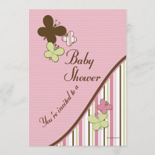 Schmetterlings-Babyparty-Einladungs-Schablone Einladung