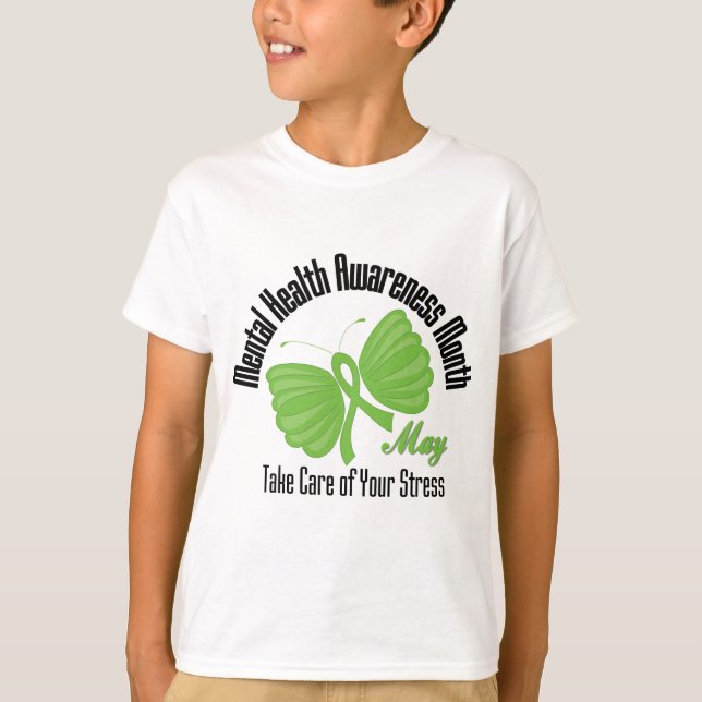 Schmetterlings-Band-Gesundheits-Bewusstseins-Monat T-Shirt (Vorderseite)