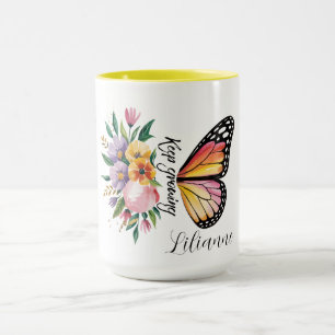 Schmetterlings-Blumendesign Tasse