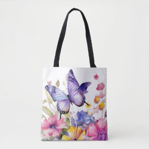 Schmetterlings-Blumenmuster Tasche