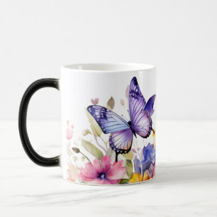 Schmetterlings-Blumenmuster Verwandlungstasse