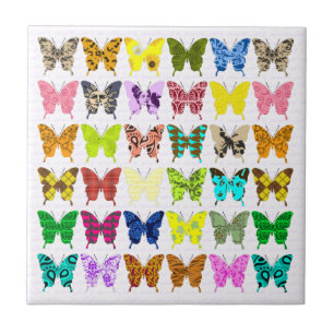 Schmetterlings-Collage Fliese