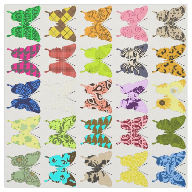 Schmetterlings-Collage Stoff (Muster)