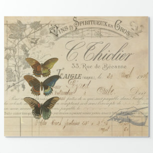 Schmetterlings-Eintagsfliegen Decoupage Papier Geschenkpapier