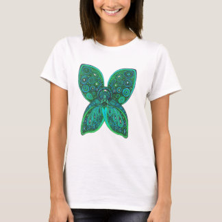 Schmetterlings-Engel mit blaues Grün-Flügeln T-Shirt