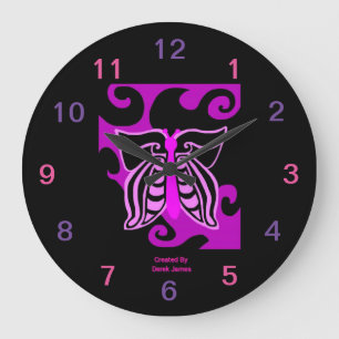 Schmetterlings-Entwurfs-Acryl-Wanduhr Große Wanduhr