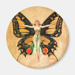 Schmetterlings-Frau-Illustration im Stil der Flapp Magnet