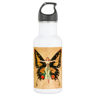 Schmetterlings-Frauen-Illustration von Leyendecker Edelstahlflasche