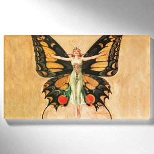 Schmetterlings-Frauen-Illustration von Leyendecker Namenschild