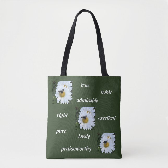 Schmetterlings-Gänseblümchen-Tasche Tasche (Vorderseite)