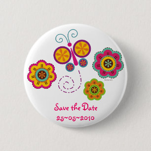 Schmetterlings-Garten kundenspezifischer Pinback Button