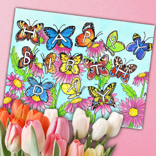 Schmetterlings-Geburtstag Postkarte